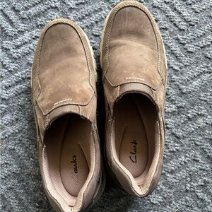 Clarks Women’s Tan Slip-On Loafers
